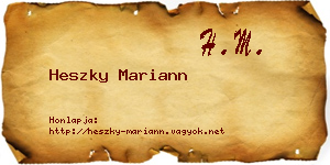 Heszky Mariann névjegykártya
